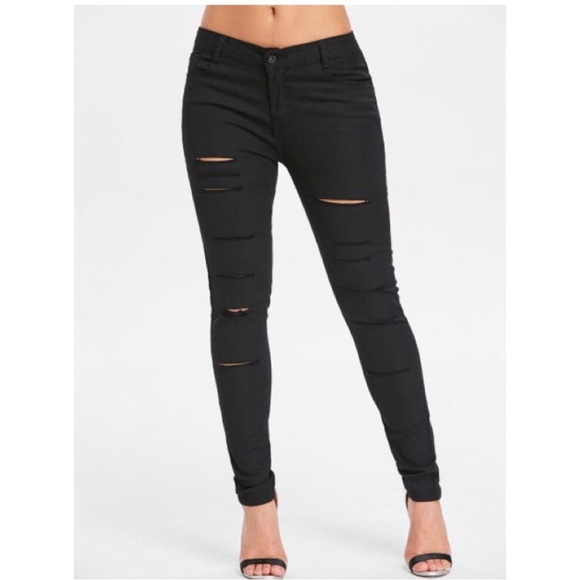 Pants - Black Distressed Skinny Jeans Pants - Black Distressed Skinny Jeans